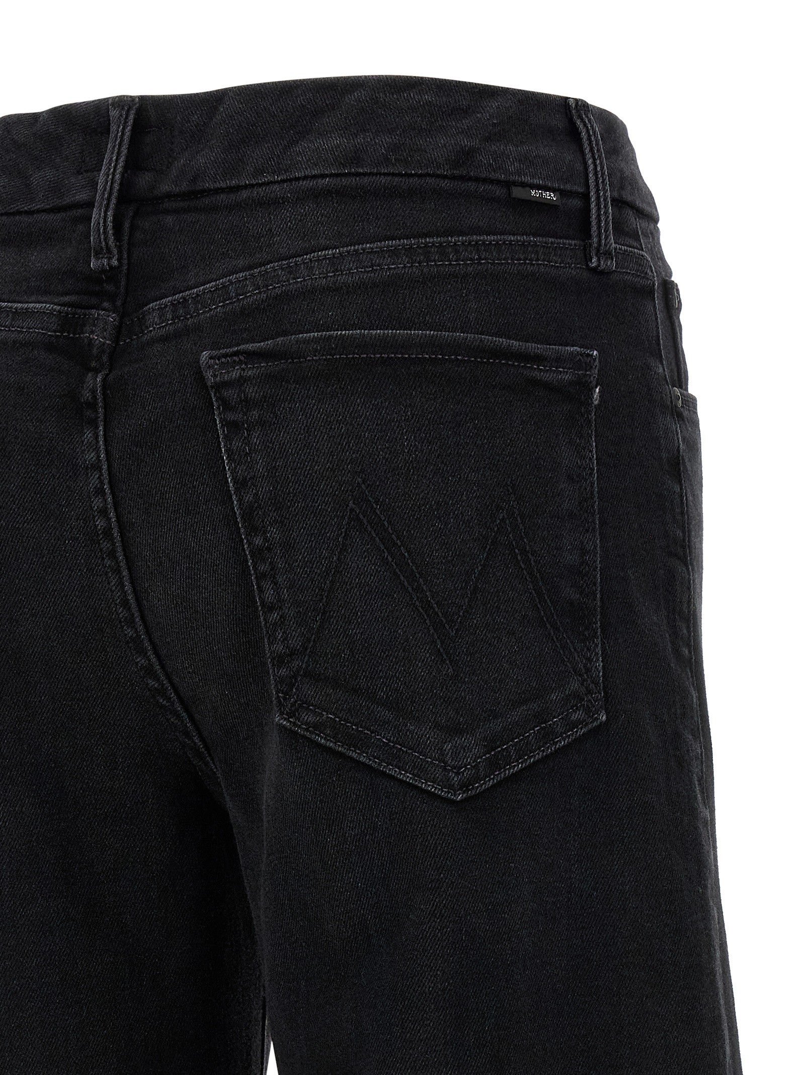 Mother The Roller Sneak Jeans Black