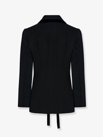 The Row Women's Celinde Single Breasted Stretch Virgin Wool Blazer Black, view 2