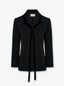 The Row Women's Celinde Single Breasted Stretch Virgin Wool Blazer Black
