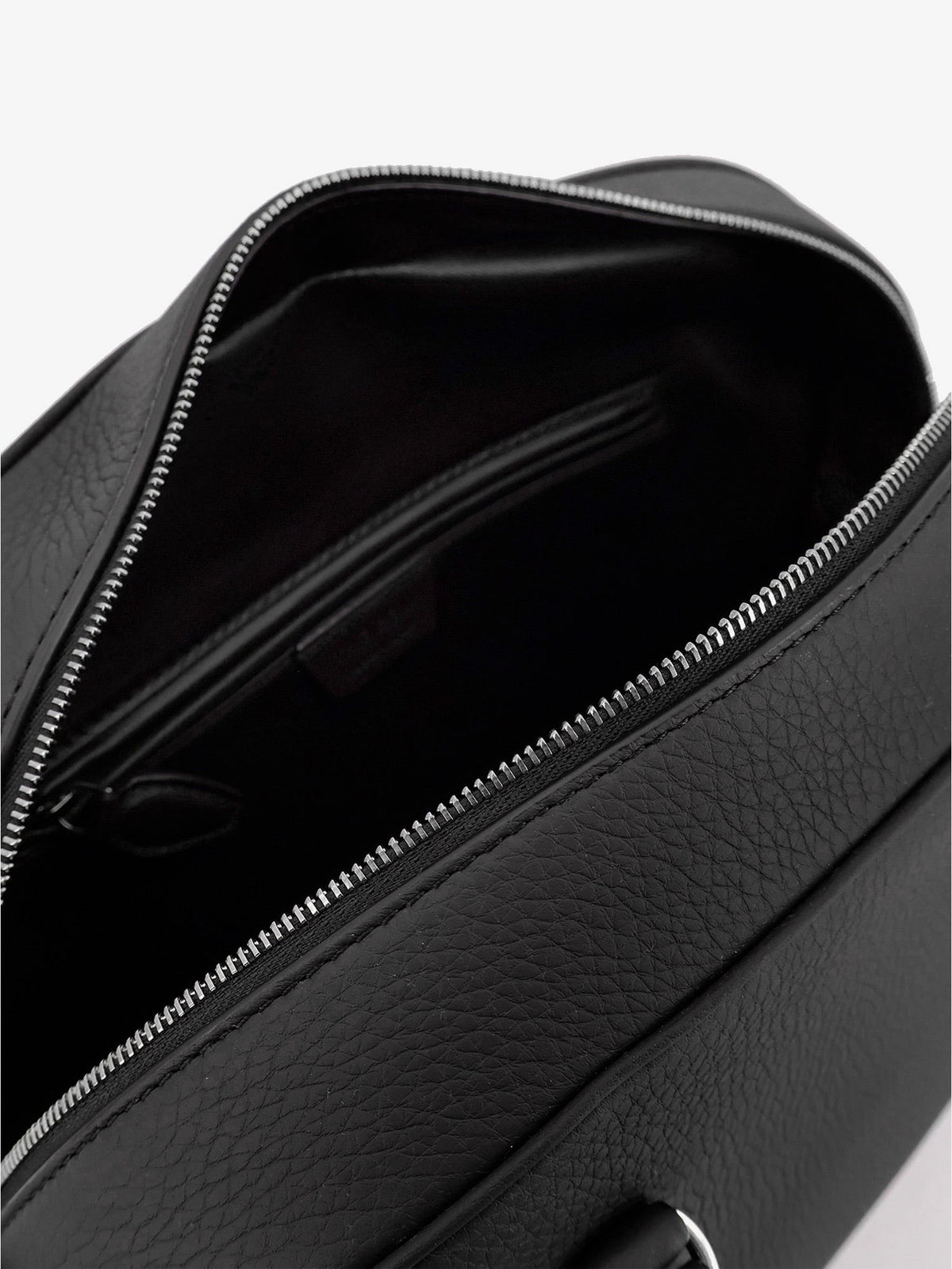 The Row Women's India Hammered Leather Handbag Black, view 4