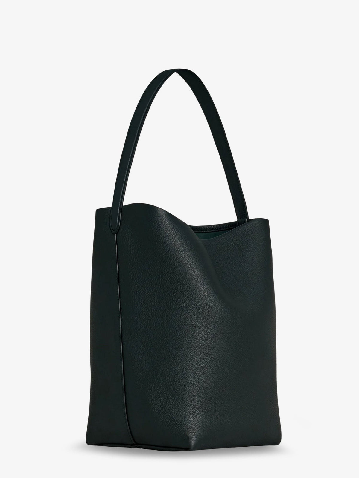 The Row Women's Park Medium Leather Bag DARKPINE, view 3