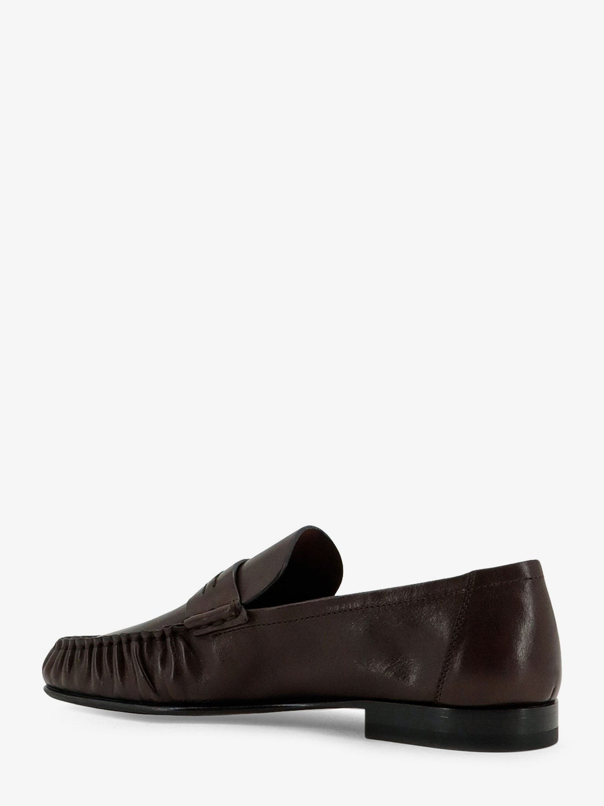 The Row Women's Theo Leather Loafers Brown, view 3