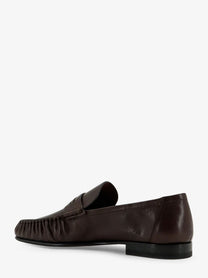 The Row Women's Theo Leather Loafers Brown, view 3