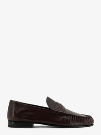 The Row Women's Theo Leather Loafers Brown