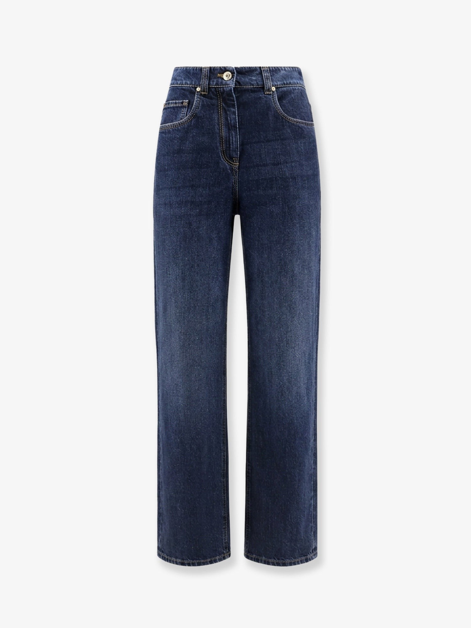 Brunello Cucinelli Women's The Wide Barrel Full Lenght Jeans Blue