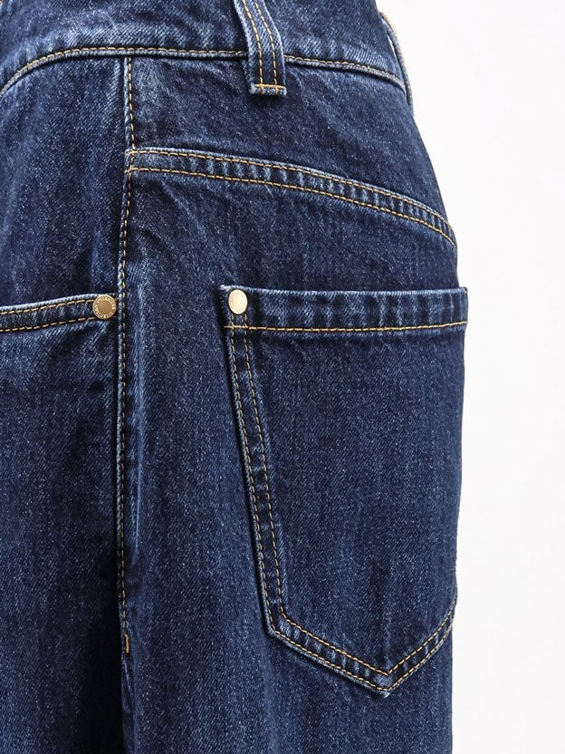 Brunello Cucinelli Women's The Wide Barrel Full Lenght Jeans Blue