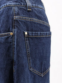 Brunello Cucinelli Women's The Wide Barrel Full Lenght Jeans Blue