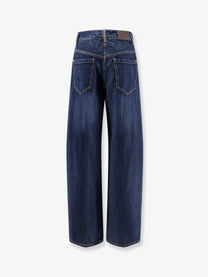 Brunello Cucinelli Women's The Wide Barrel Full Lenght Jeans Blue