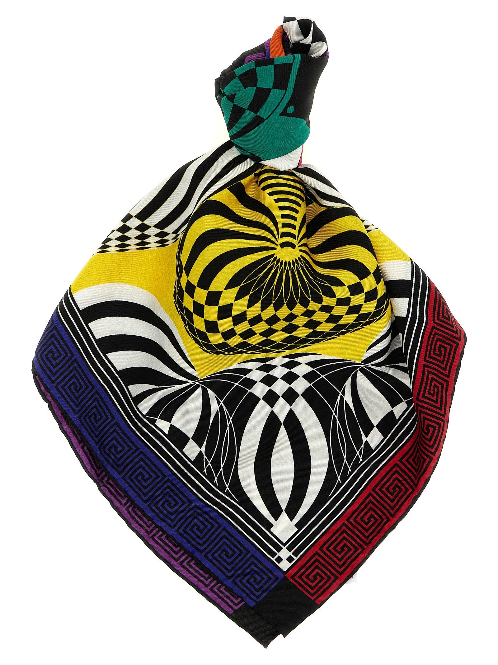 Versace Theatre Print Silk Scarf Gold