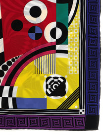 Versace Theatre Print Silk Scarf Gold