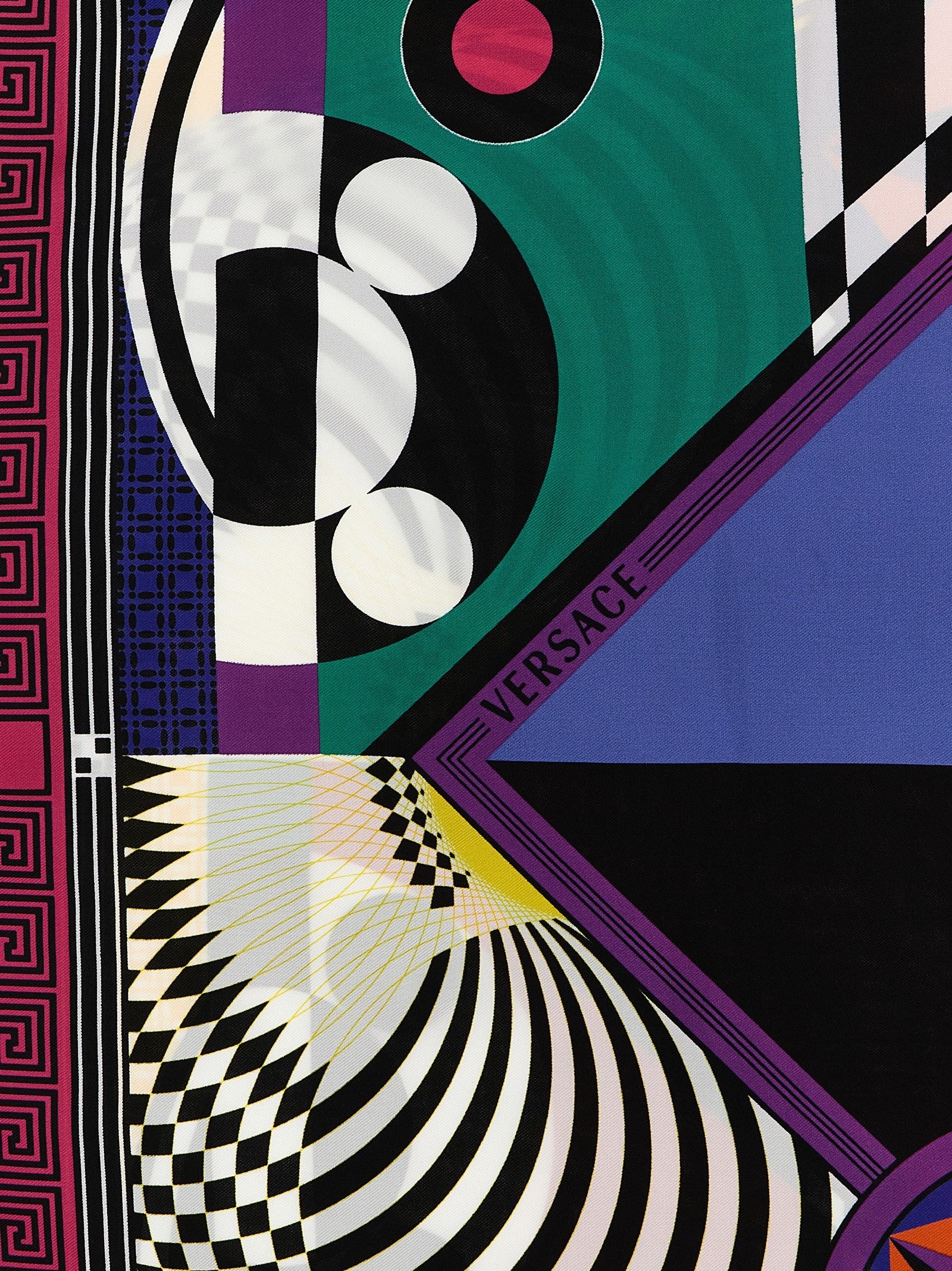 Versace Theatre Print Silk Scarf Gold