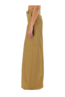 Thelatest women’s alma pants beige tan wide-leg trousers with straight-cut silhouette and visible front seam