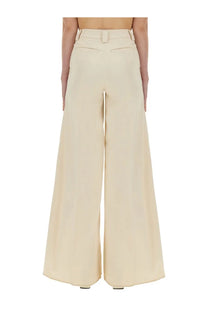 Thelatest women’s wide pant alma white cream-colored wide-leg trousers with sleek tailored fit and subtle front pockets