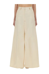 Cream-colored tailored high-waisted wide-leg trousers with clean stitching from Thelatest Women’s Wide Pant Alma White