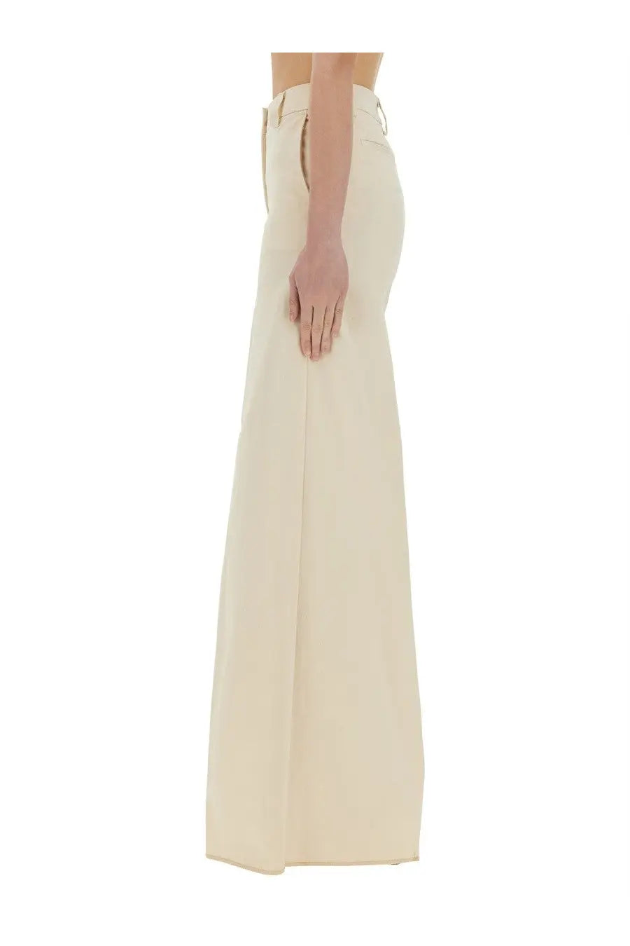 Thelatest women’s wide pant alma white cream-colored wide-leg trousers with sleek straight cut and subtle front pleats