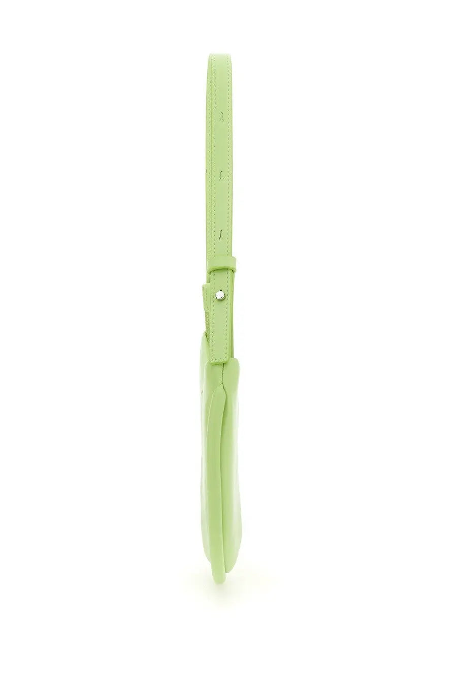 Themoirè women’s bag ebe green is a sleek light green leather shoulder bag with a minimalist design and slender strap