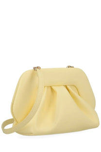 Themoirè women’s borsa bios small yellow clutch bag with soft pleated texture and matching strap