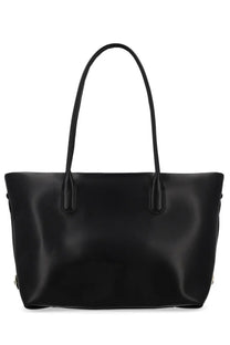Themoirè women’s borsa tallia black leather tote bag with minimalist design and sturdy handles