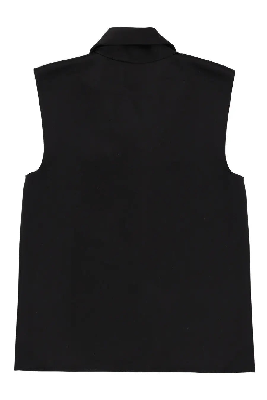 Theory women’s draped top black sleeveless vest with collar in lightweight fabric for stylish layering