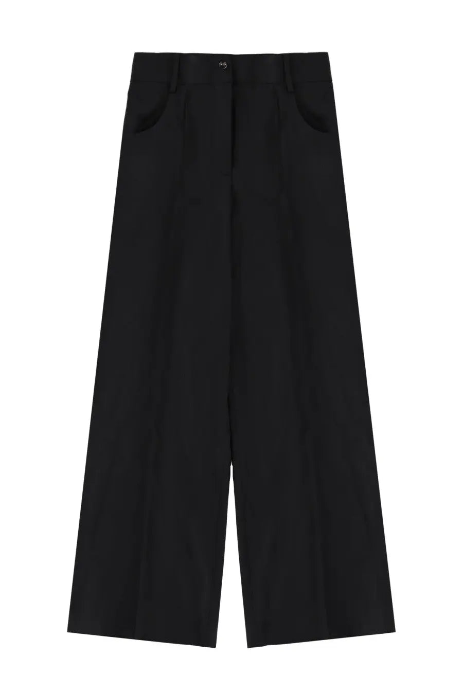 Theory women’s wool tailored black pants with wide-leg fit and subtle waist pleats for a sleek look