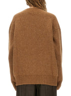 Saint Laurent Women's Thick Knit Pullover Beige, view 3