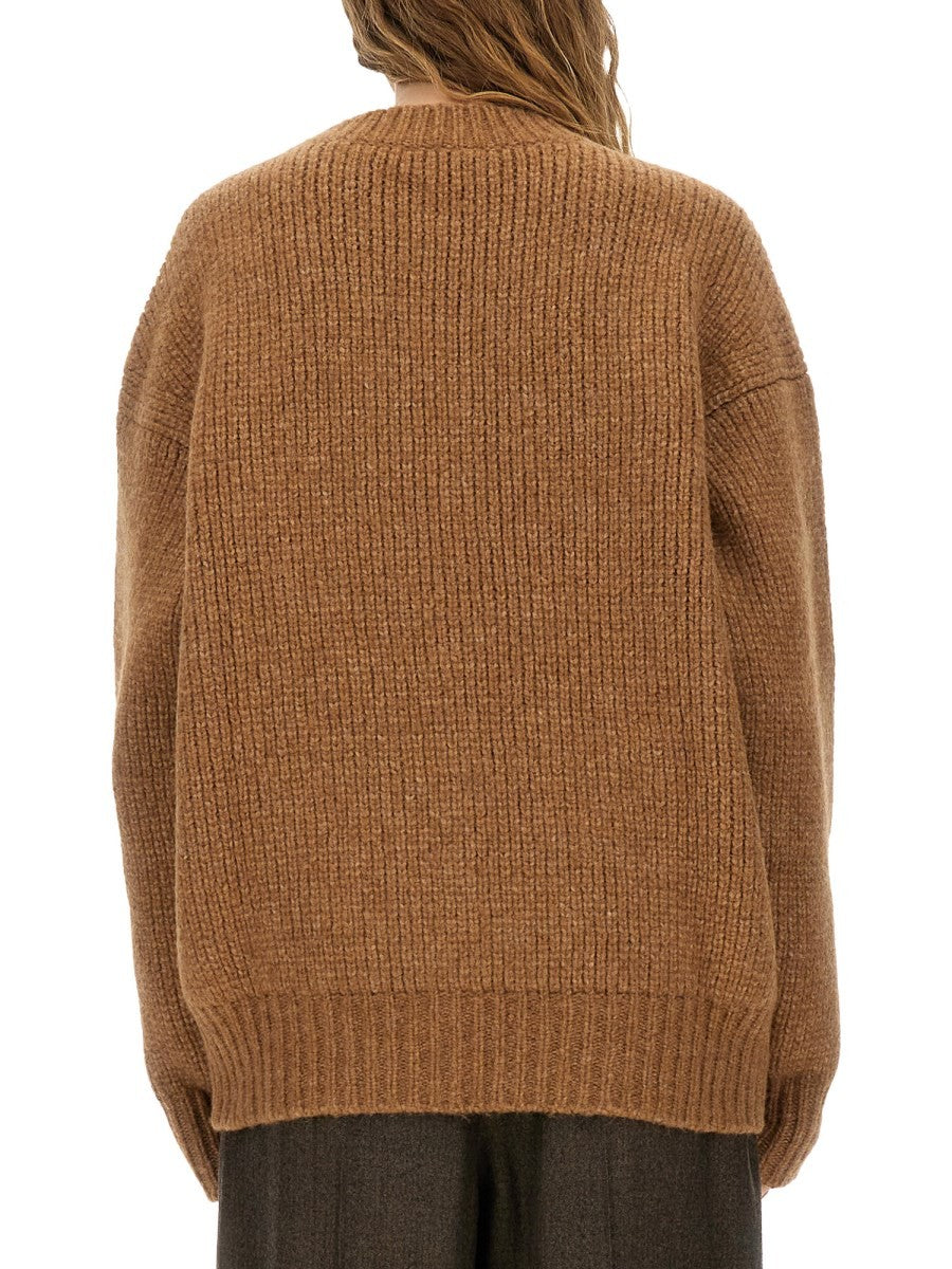 Saint Laurent Women's Thick Knit Pullover Beige, view 3