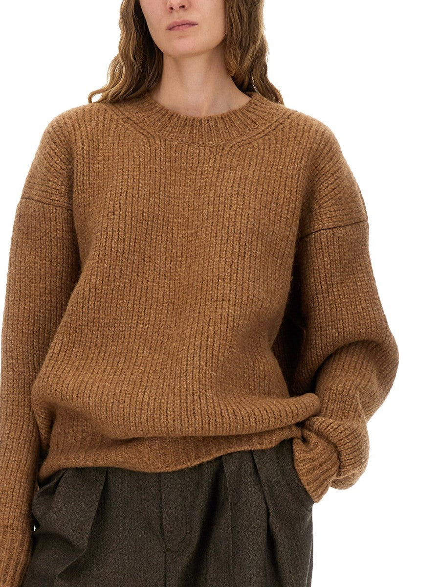 Saint Laurent Women's Thick Knit Pullover Beige, view 4