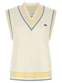 Lacoste Thick Knit Vest White