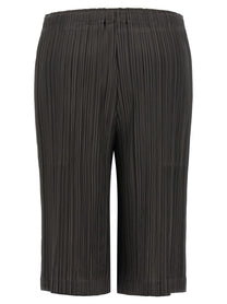 Pleats Please Issey Miyake Thicker Bottoms Bermuda Shorts Grey, view 2