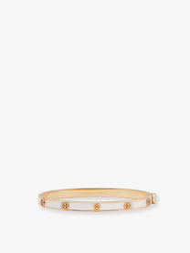 Tory Burch Women's Thin Icon Steel Bracelet White