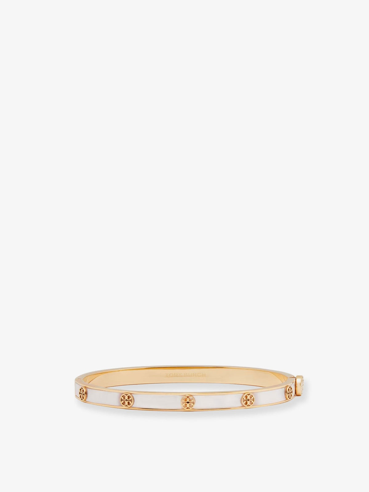 Tory Burch Women's Thin Icon Steel Bracelet White