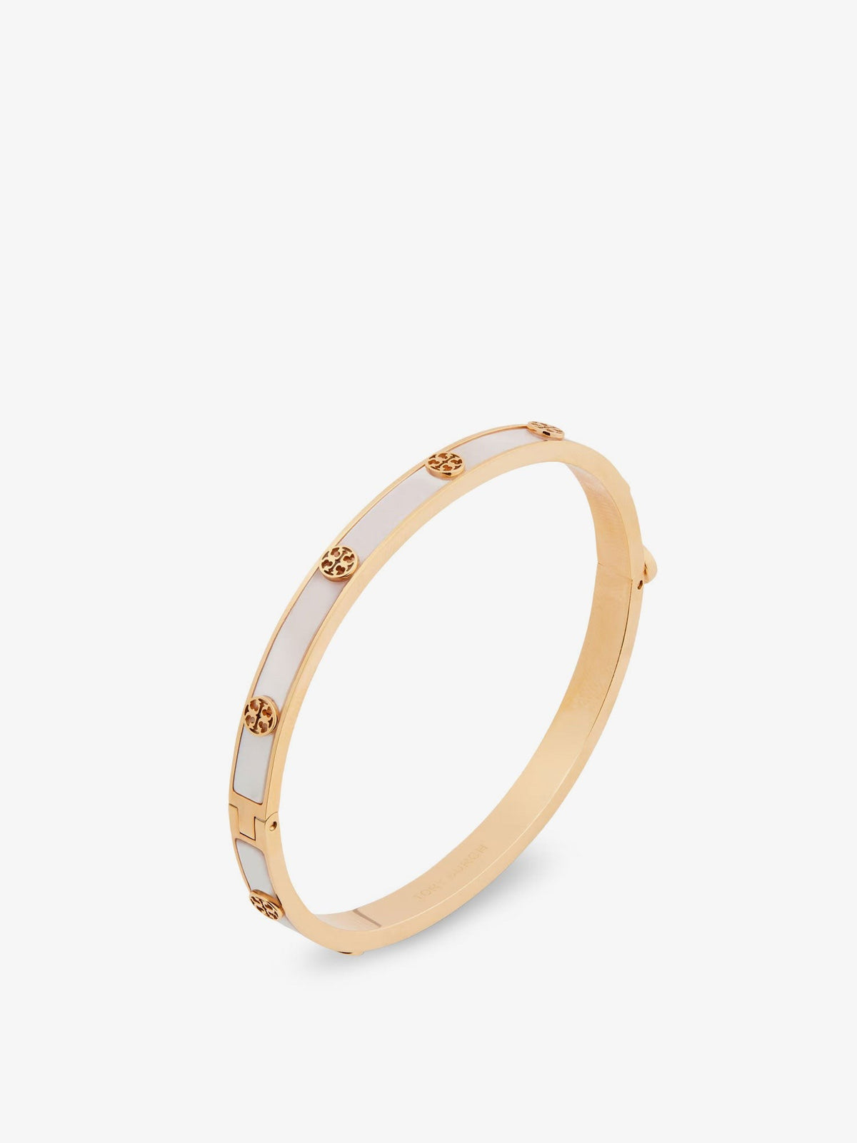Tory Burch Women's Thin Icon Steel Bracelet White