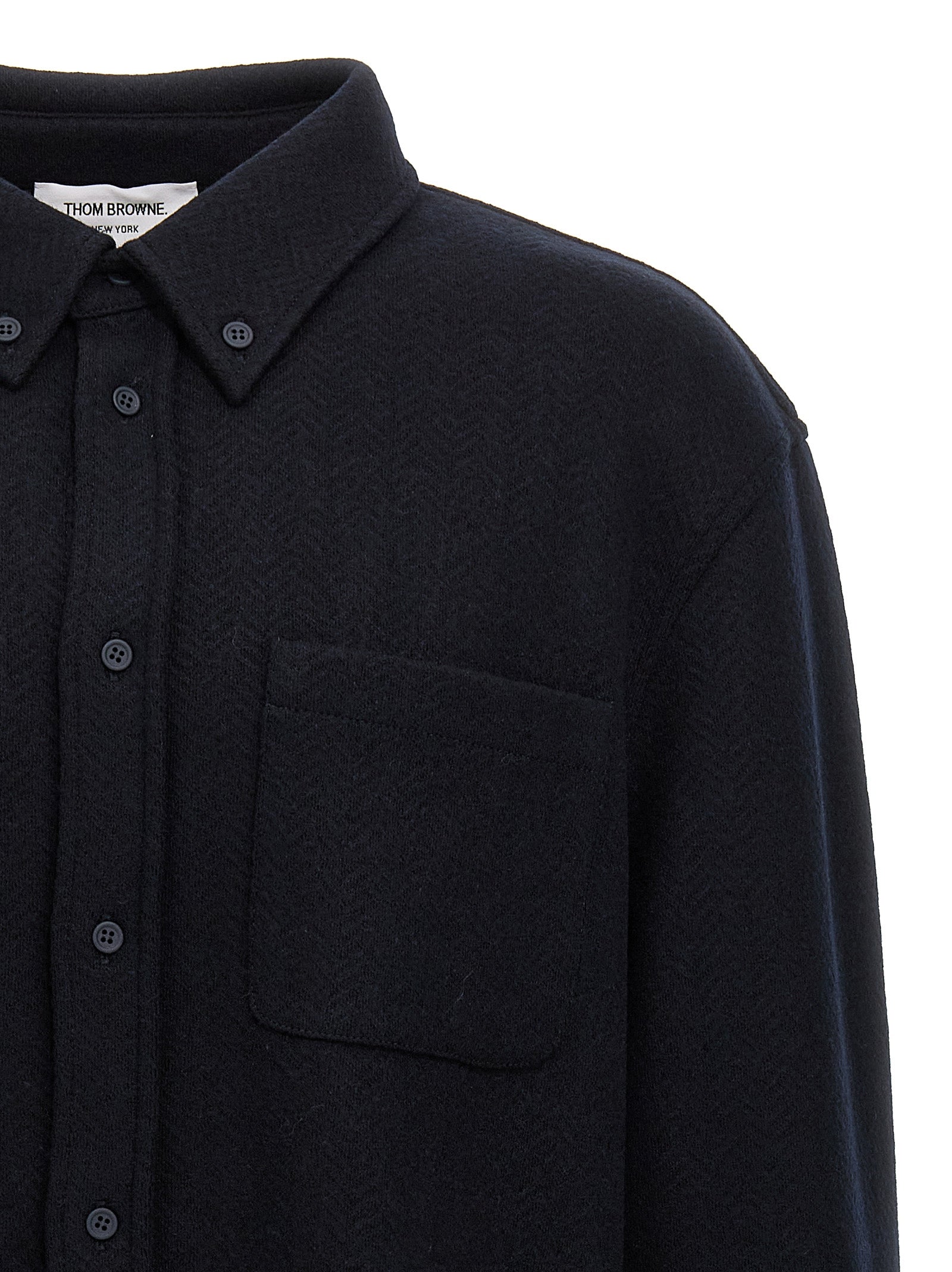 THOM BROWNE - THOM BROWNE - Herringbone shirt - Men’s Tops