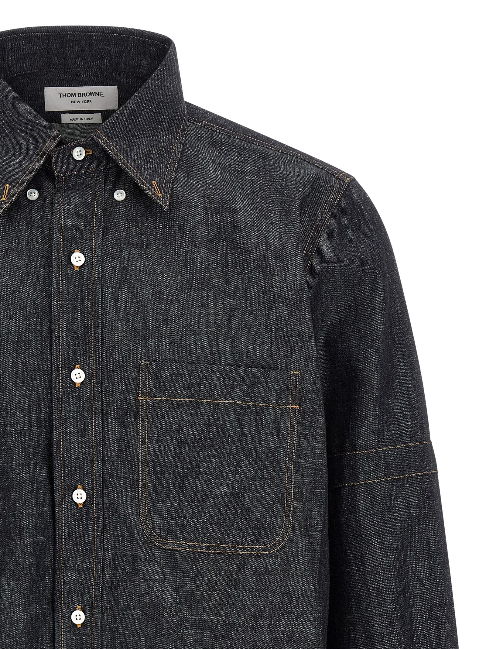 THOM BROWNE - THOM BROWNE - Denim shirt - Men’s Tops
