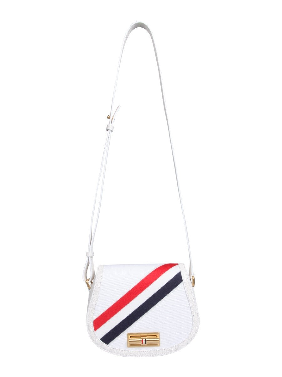 Canvas Saddle Shoulder Bag-THOM BROWNE-FALORS