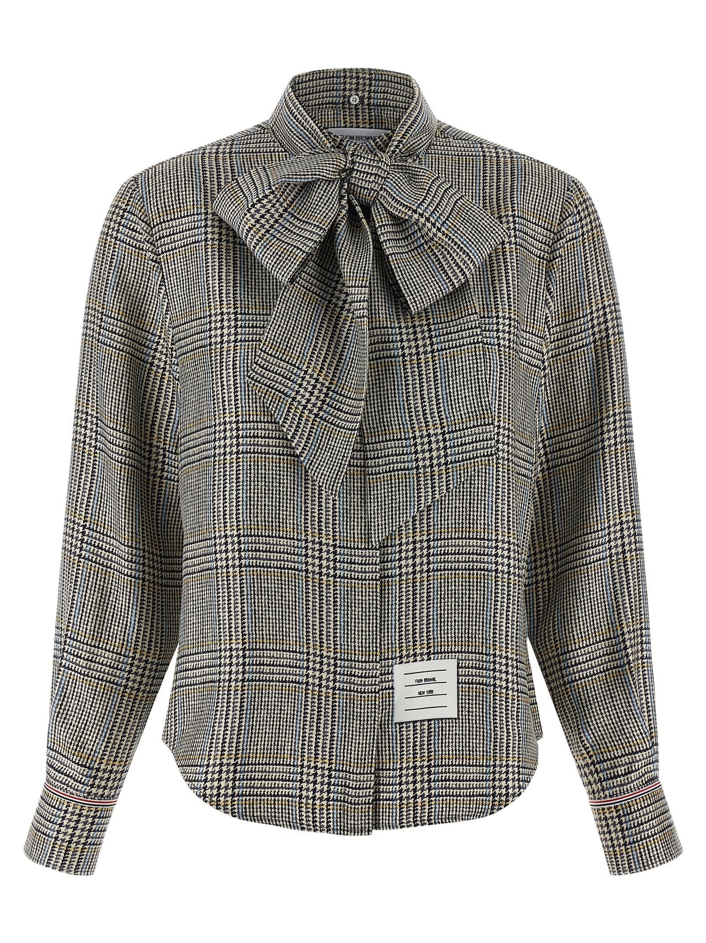 THOM BROWNE - THOM BROWNE - Prince of Wales Check Shirt - Women’s Tops