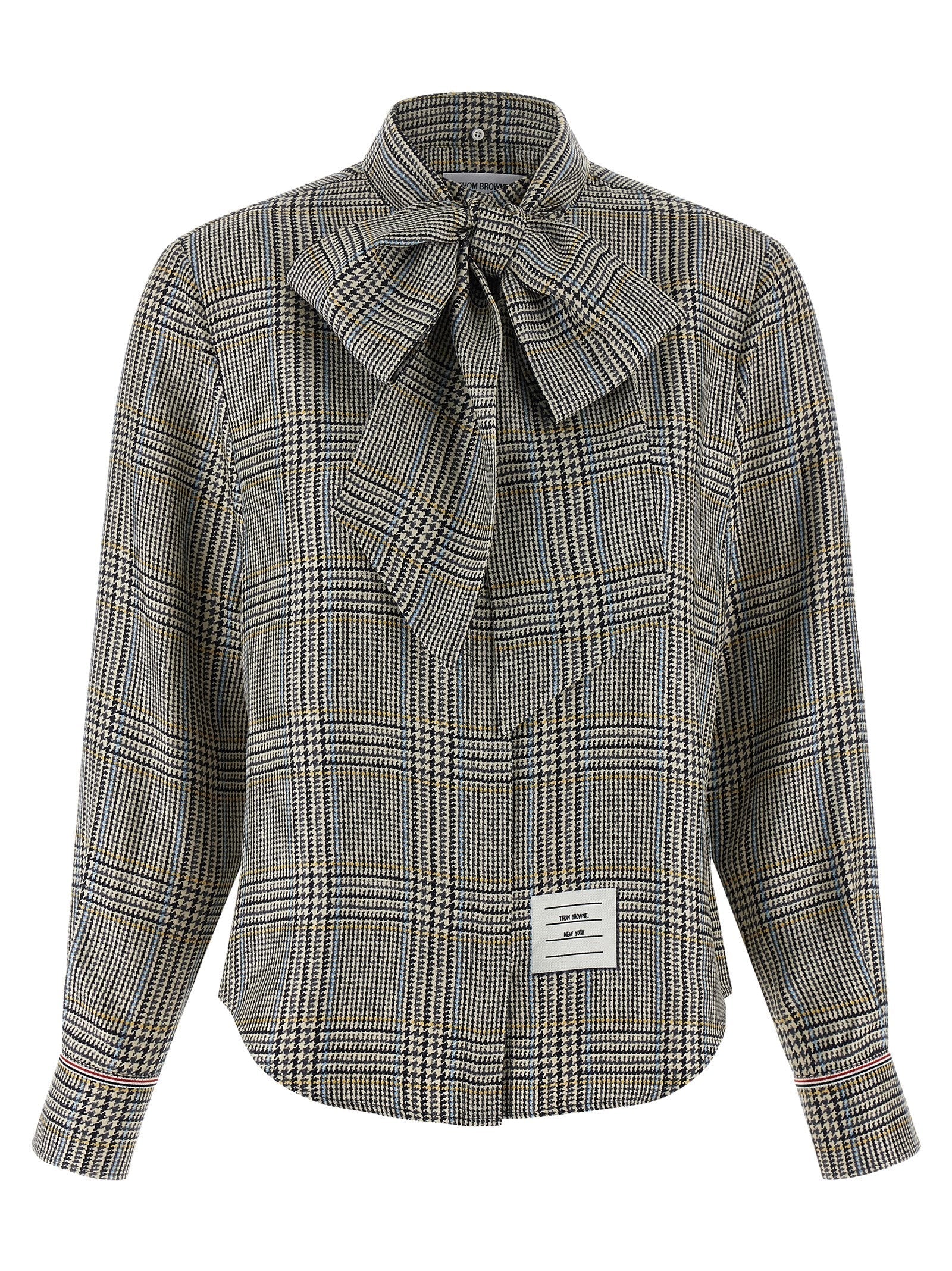 THOM BROWNE - THOM BROWNE - Prince of Wales Check Shirt - Women’s Tops