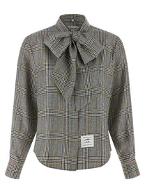 THOM BROWNE - THOM BROWNE - Prince of Wales Check Shirt - Women’s Tops