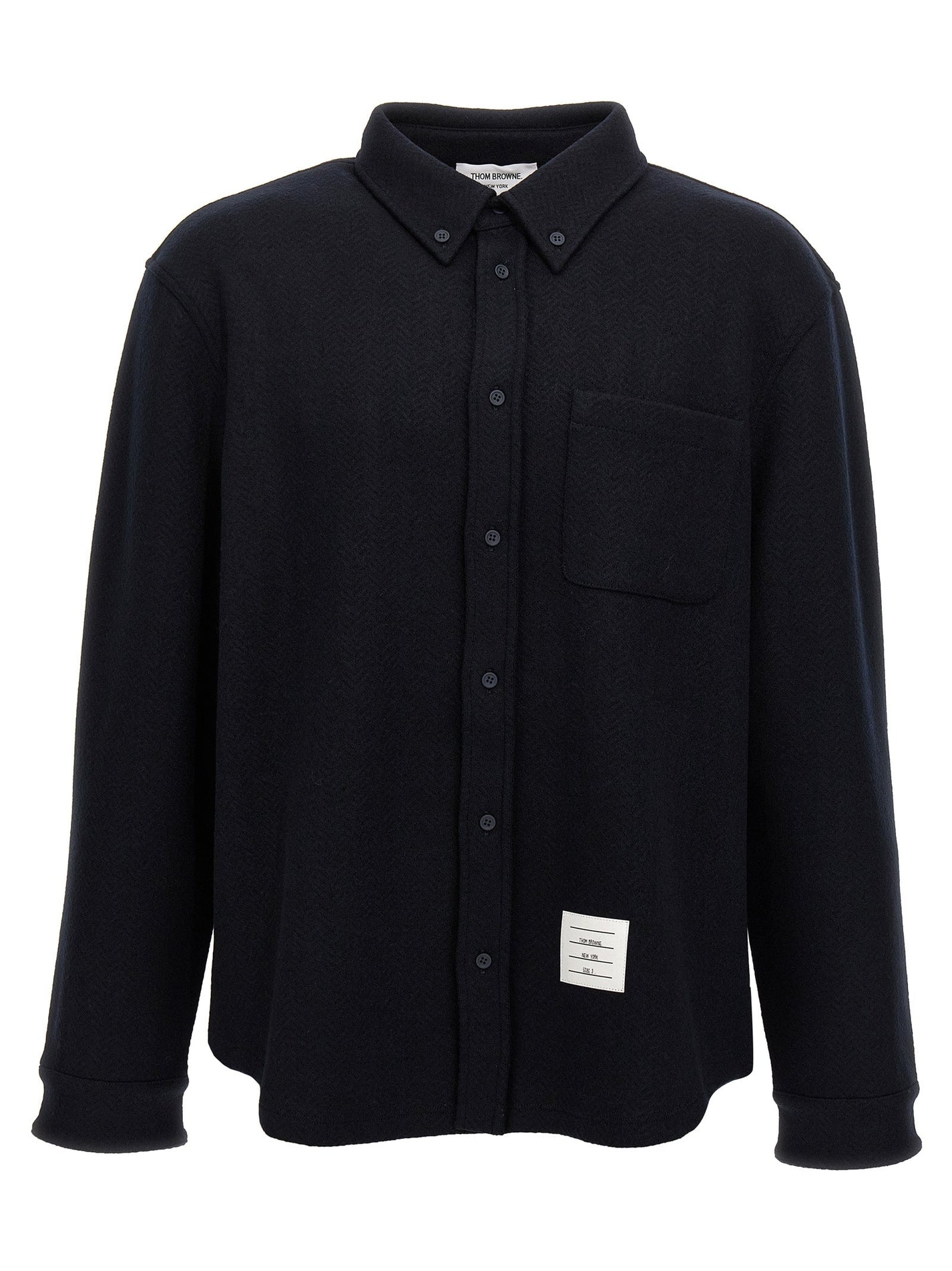 THOM BROWNE - THOM BROWNE - Herringbone shirt - Men’s Tops