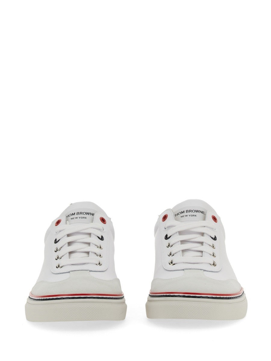 THOM BROWNE - Thom Browne Low Top Leather Sneaker - Men’s Shoes