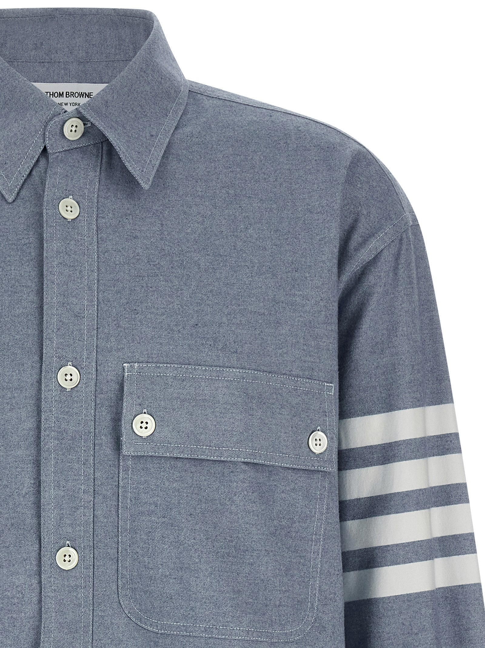 THOM BROWNE - THOM BROWNE - ’4BAR’ flannel shirt - Men’s Tops