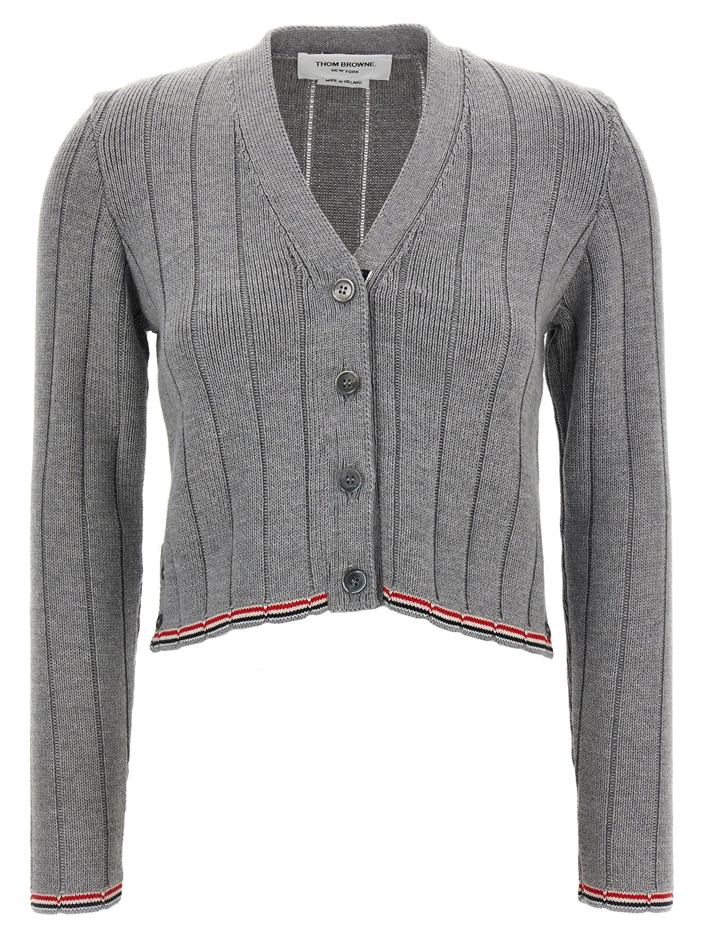 THOM BROWNE - THOM BROWNE - ’RWB’ jacquard cardigan - Women’s Knitwear