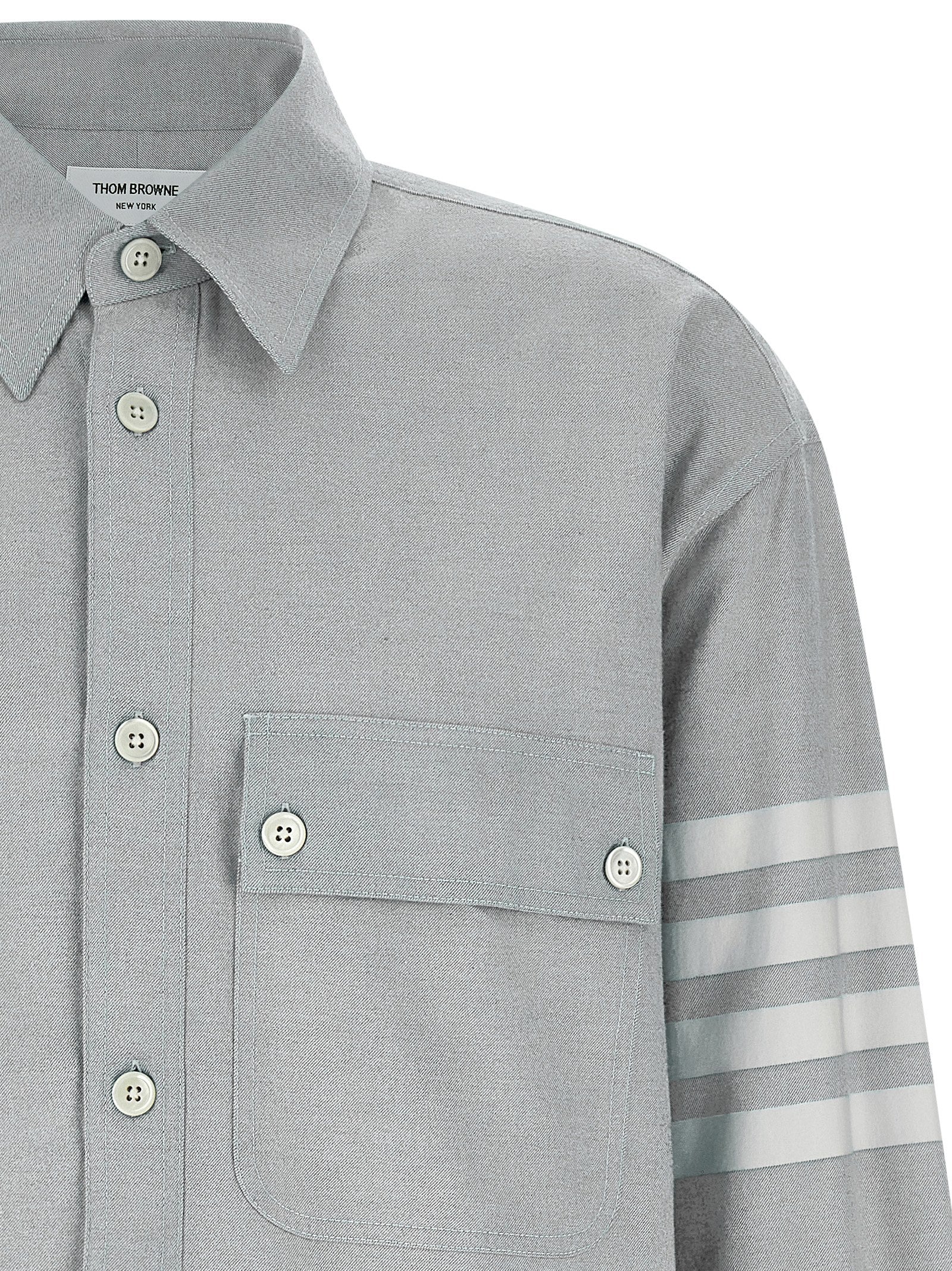 THOM BROWNE - THOM BROWNE - ’4BAR’ flannel shirt - Men’s Tops