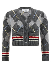 THOM BROWNE - THOM BROWNE - Cardigan Argyle - Women’s Knitwear