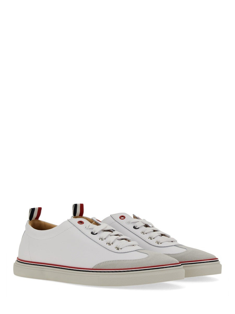 THOM BROWNE - Thom Browne Low Top Leather Sneaker - Men’s Shoes