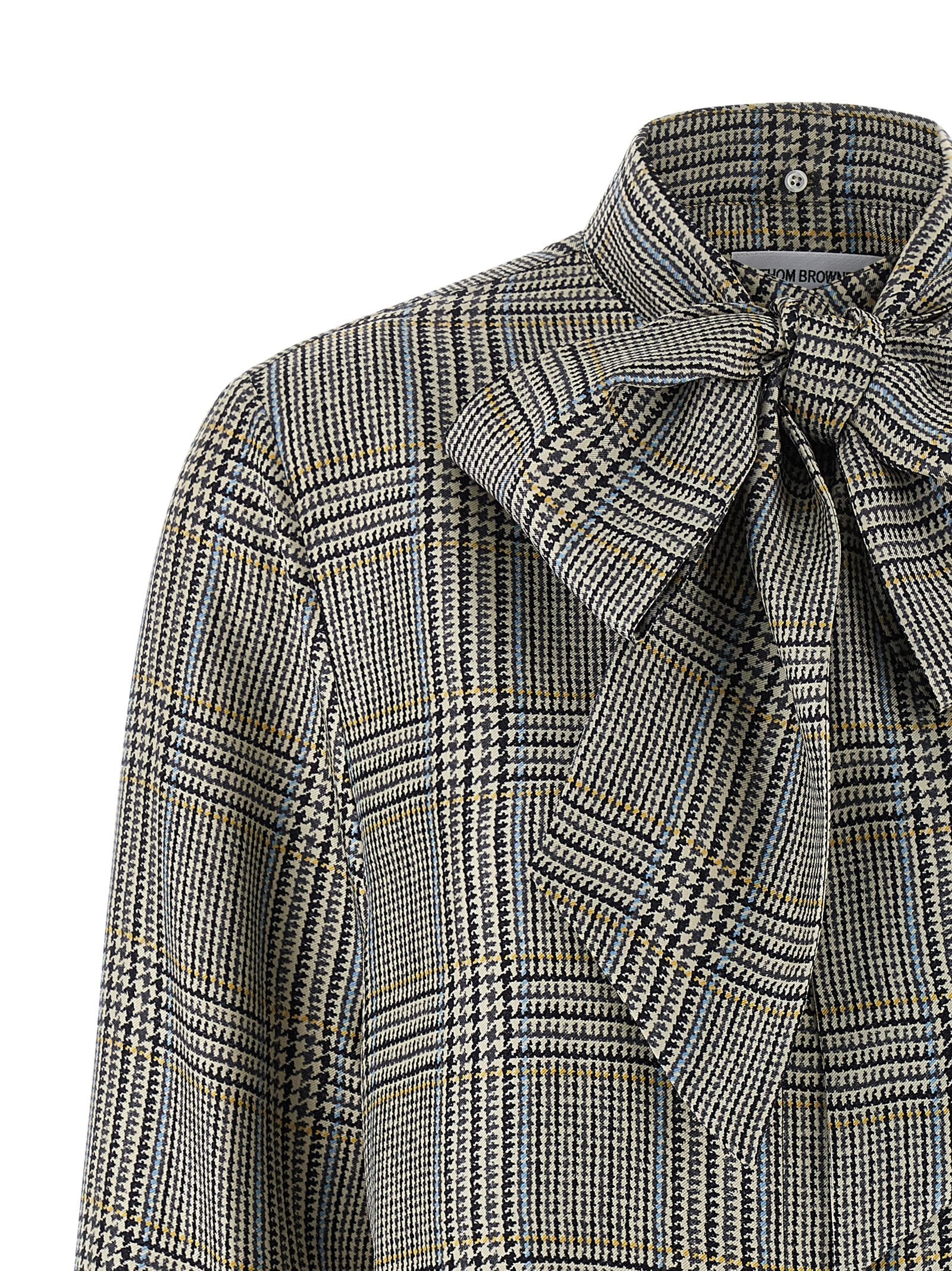 THOM BROWNE - THOM BROWNE - Prince of Wales Check Shirt - Women’s Tops