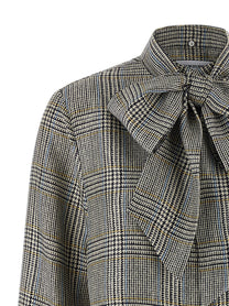 THOM BROWNE - THOM BROWNE - Prince of Wales Check Shirt - Women’s Tops