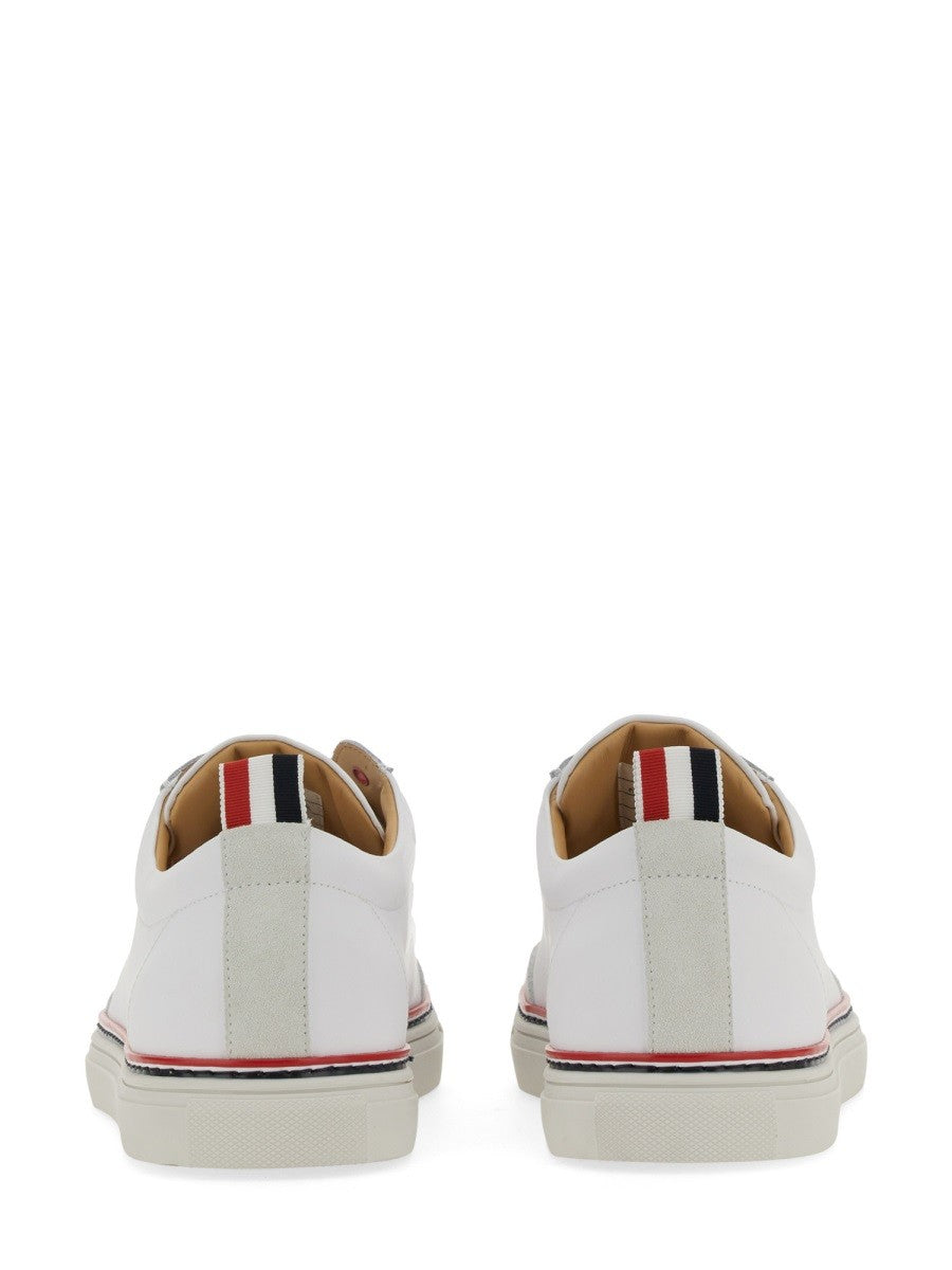THOM BROWNE - Thom Browne Low Top Leather Sneaker - Men’s Shoes