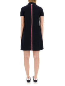THOM BROWNE - Thom Browne Cotton Pique Polo Shirt Dress - Woman-&gt;Clothing-&gt;Dresses