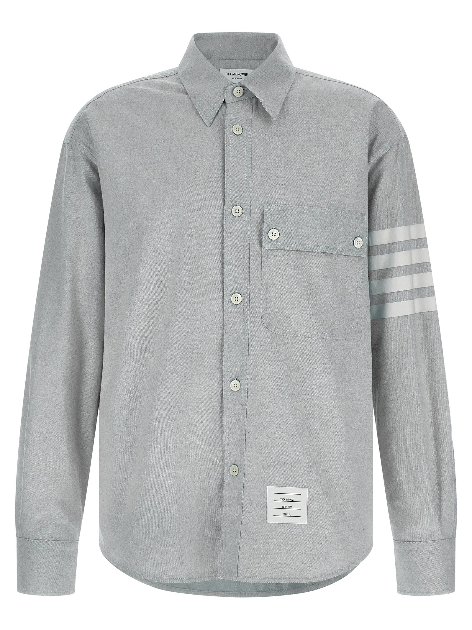 THOM BROWNE - THOM BROWNE - ’4BAR’ flannel shirt - Men’s Tops